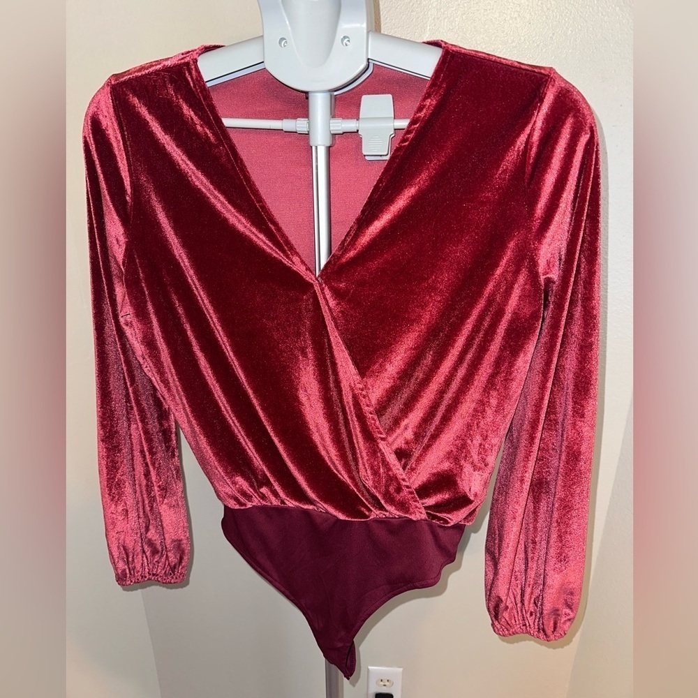 Rock & Roll Cowgirl Rust Colored Velvet Bodysuit